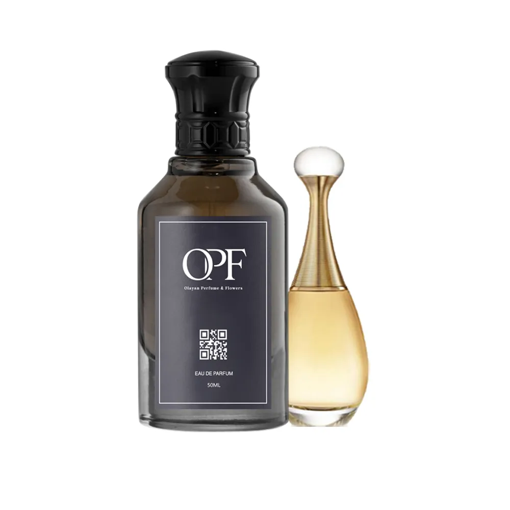 A luxurious women's perfume on a shelf at Olayan Perfumes, reflecting elegance and beauty  