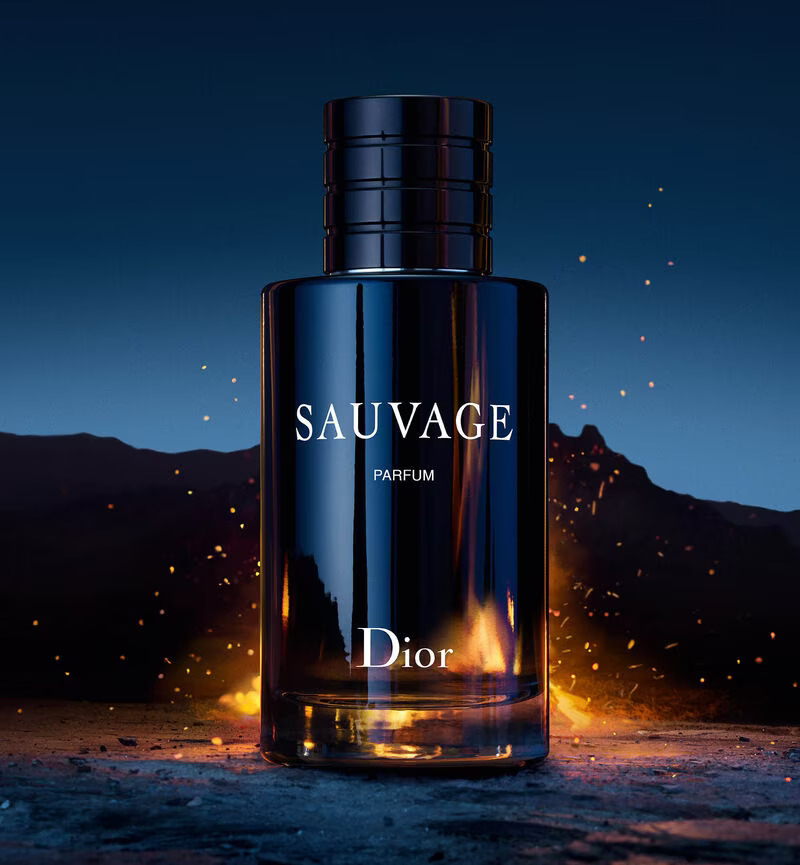 A luxury men's Dior perfume bottle on an elegant background that reflects sophistication and attractiveness.  